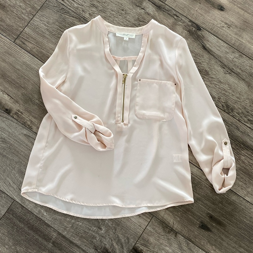 Sheer, blush pink blouse